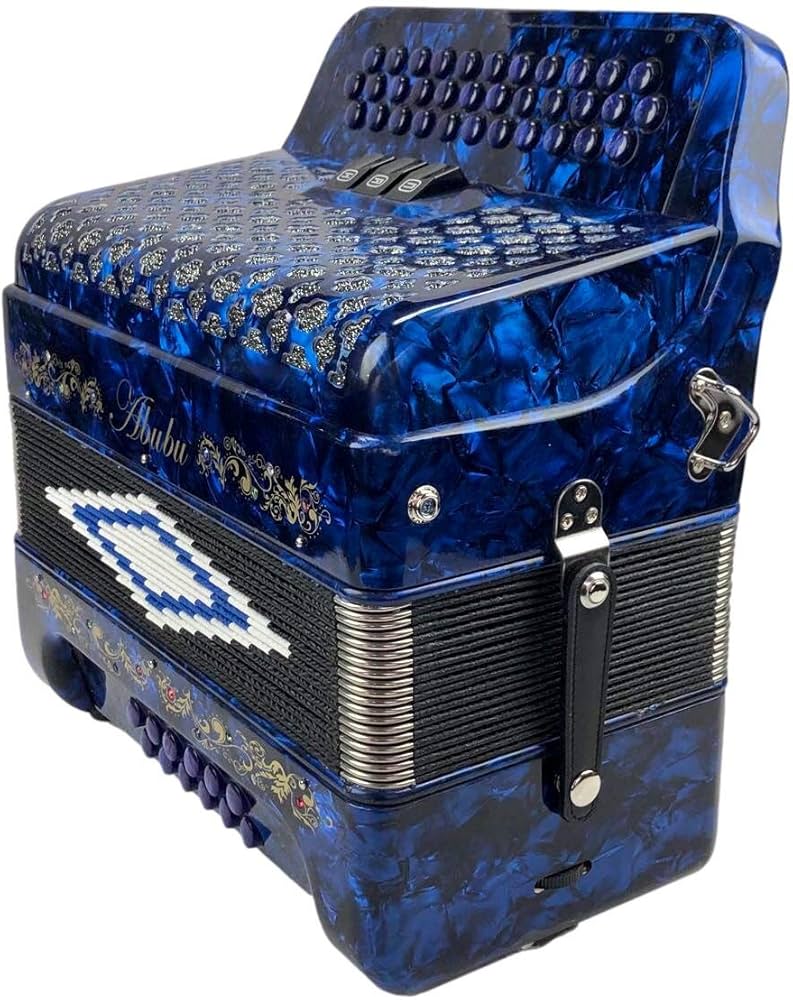 Amazon.com: Abubu 34-Key Accordion 3412 GCF (Blue) : Musical